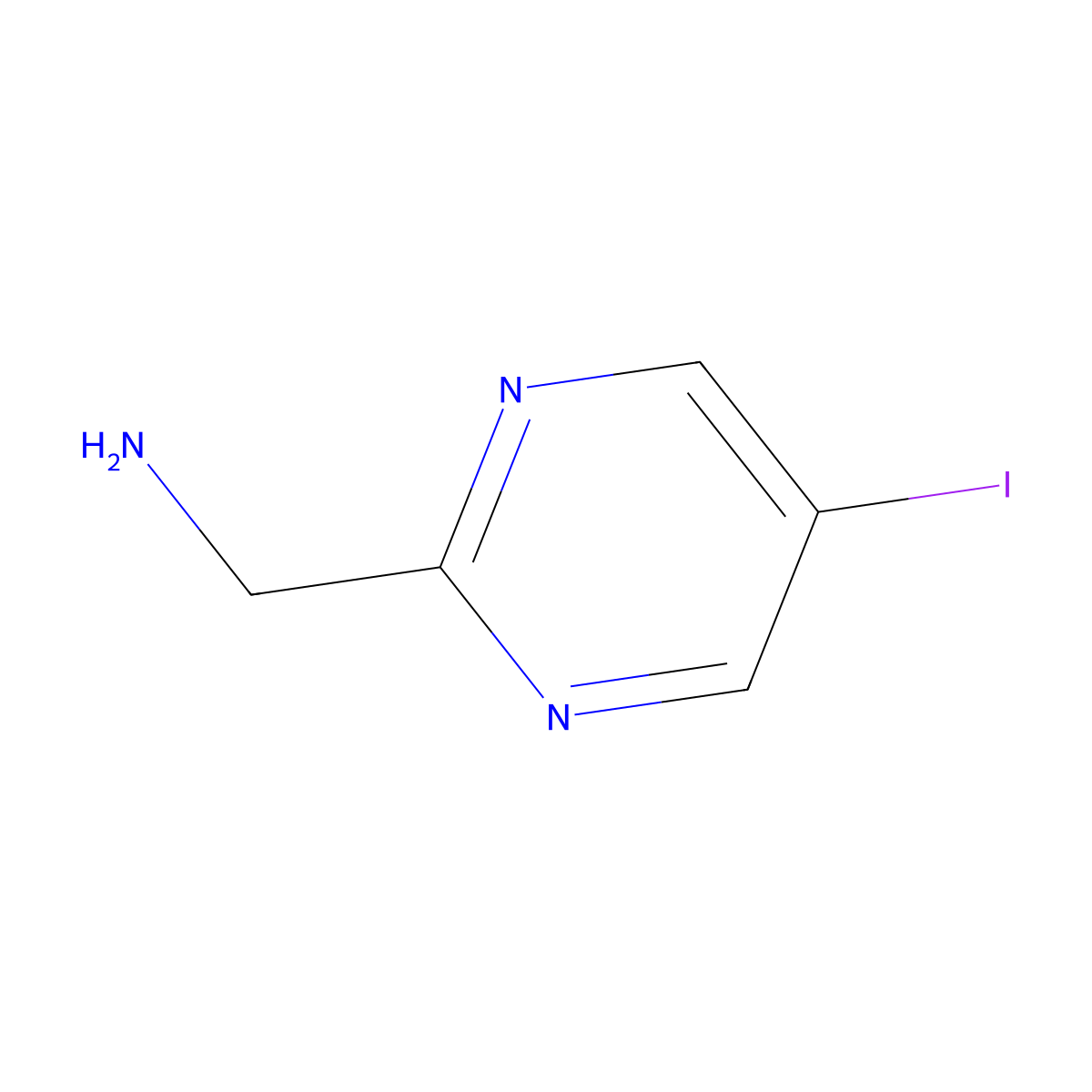 1-(5-Iodopyrimidin-2-yl)methanamine molecular structure, CAS 2680859-05-4
