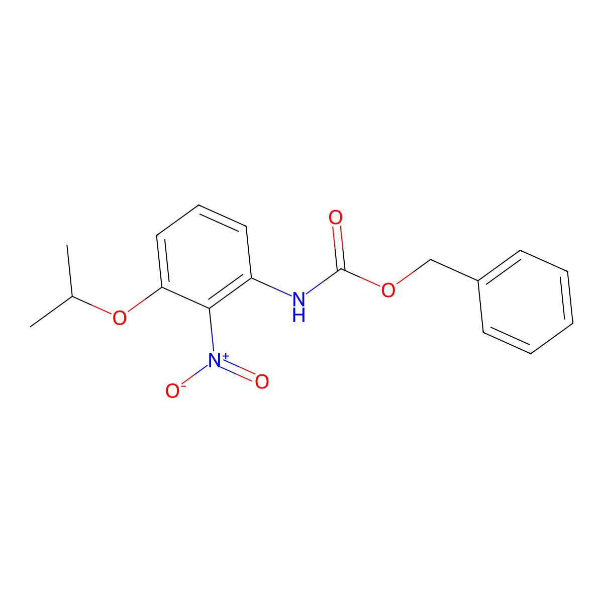 benzyl N-[2-nitro-3-(propan-2-yloxy)phenyl]carbamate molecular structure, CAS 2680859-06-5