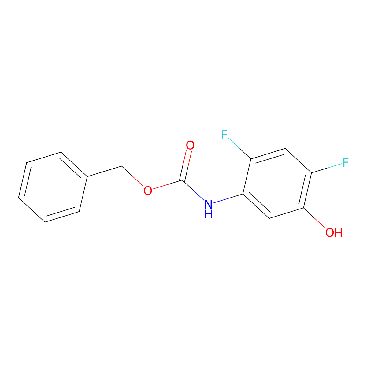 benzyl N-(2,4-difluoro-5-hydroxyphenyl)carbamate molecular structure, CAS 2680859-20-3