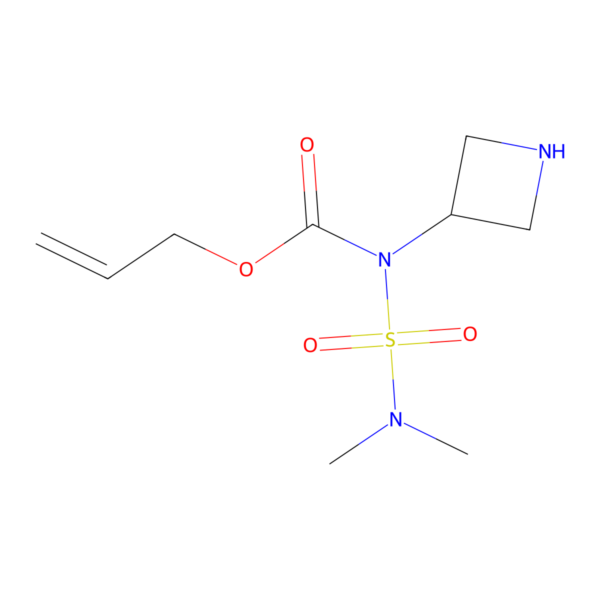 prop-2-en-1-yl N-(azetidin-3-yl)-N-(dimethylsulfamoyl)carbamate molecular structure, CAS 2680859-21-4
