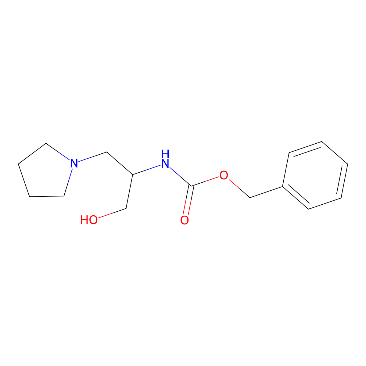 benzyl N-[1-hydroxy-3-(pyrrolidin-1-yl)propan-2-yl]carbamate molecular structure, CAS 2680859-29-2