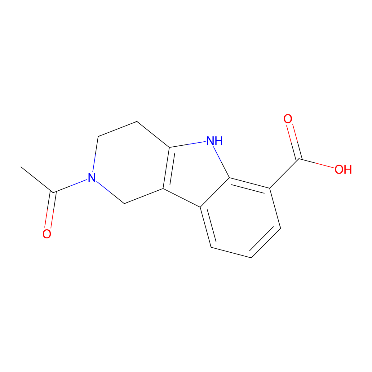 2-acetyl-1H,2H,3H,4H,5H-pyrido[4,3-b]indole-6-carboxylic acid molecular structure, CAS 2680859-36-1