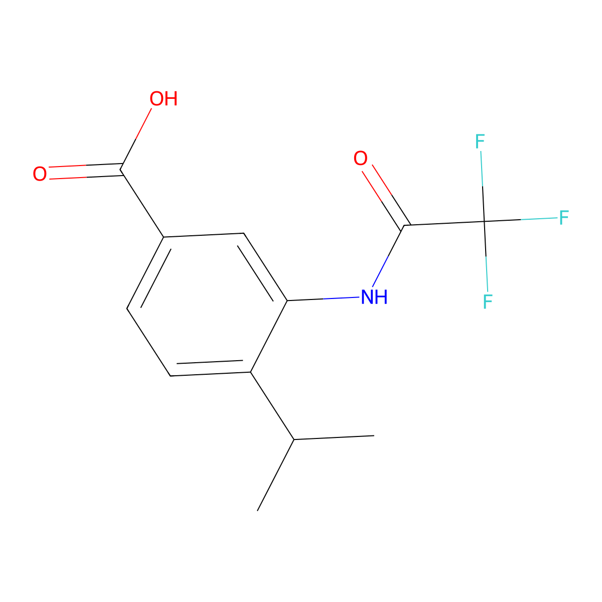 4-(Propan-2-yl)-3-(2,2,2-trifluoroacetamido)benzoic acid molecular structure, CAS 2680859-38-3