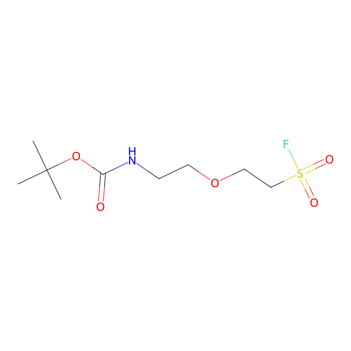 tert-butyl N-{2-[2-(fluorosulfonyl)ethoxy]ethyl}carbamate molecular structure, CAS 2680859-40-7