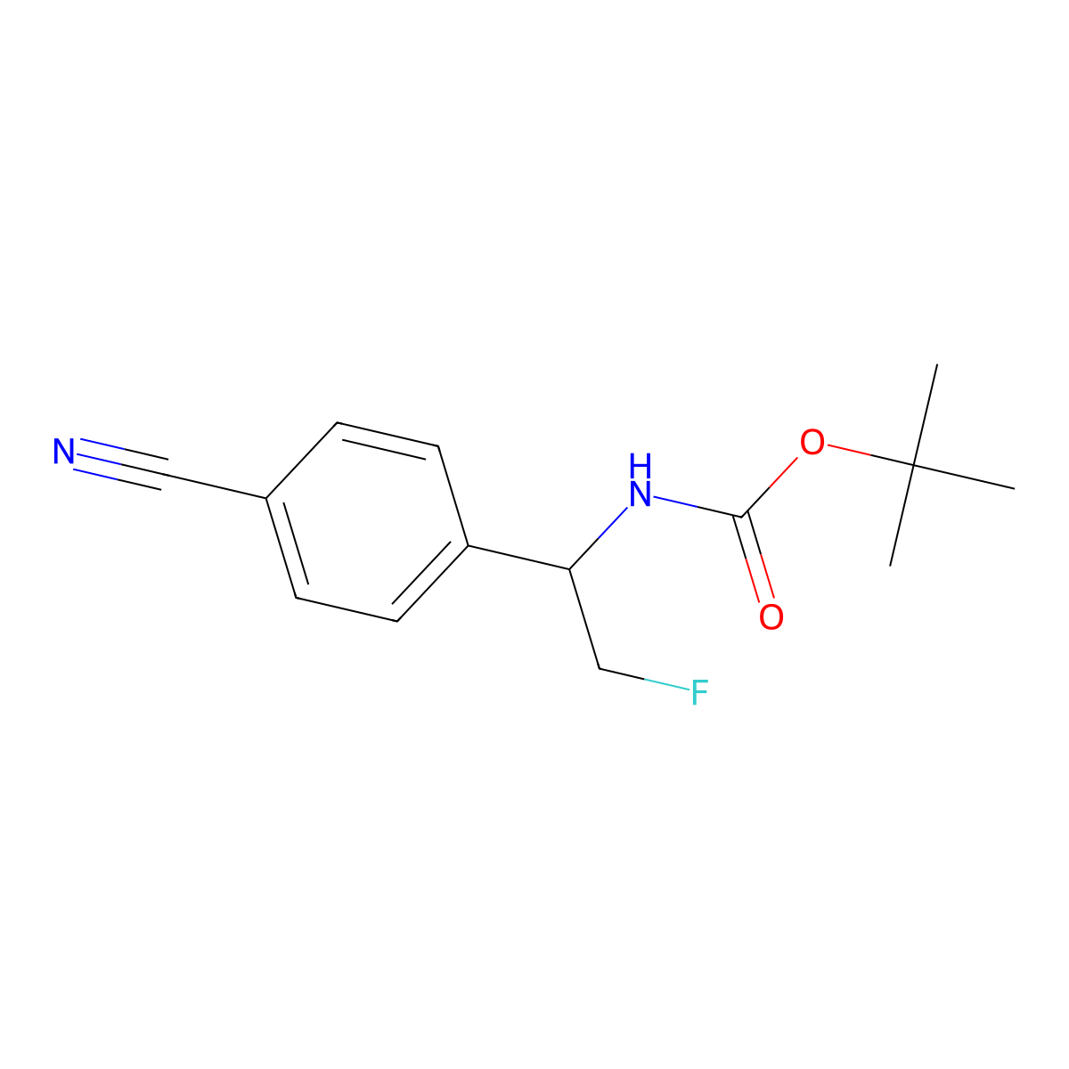 tert-butyl N-[1-(4-cyanophenyl)-2-fluoroethyl]carbamate molecular structure, CAS 2680859-44-1