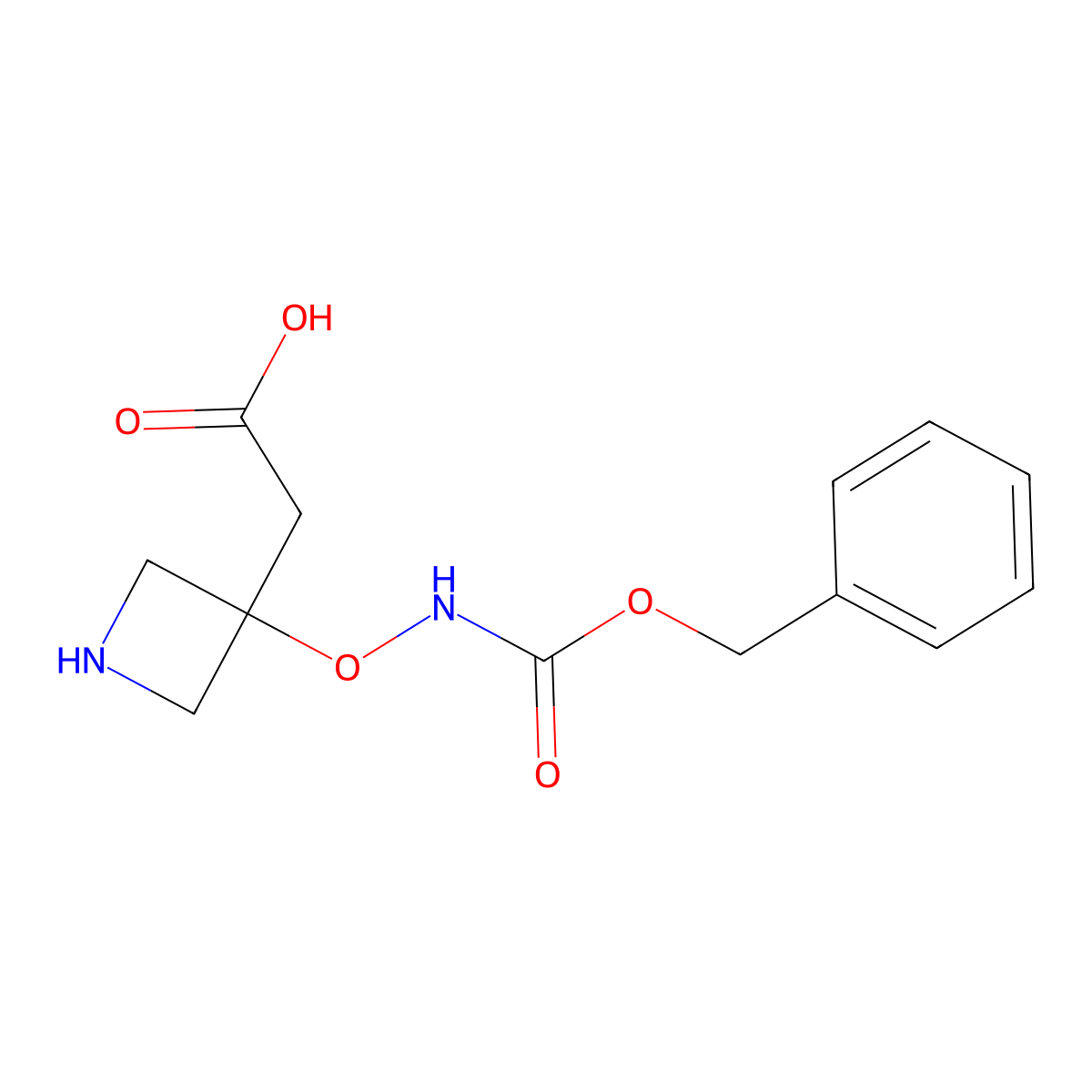 2-[3-({[(Benzyloxy)carbonyl]amino}oxy)azetidin-3-yl]acetic acid molecular structure, CAS 2680859-52-1