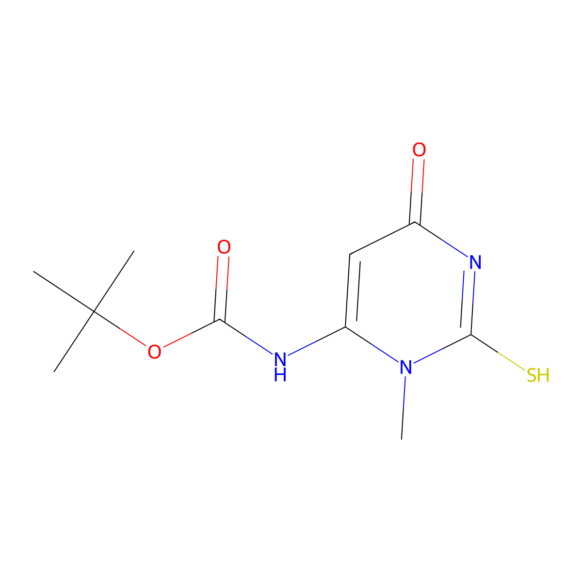 tert-butyl N-(3-methyl-6-oxo-2-sulfanyl-3,6-dihydropyrimidin-4-yl)carbamate molecular structure, CAS 2680859-59-8