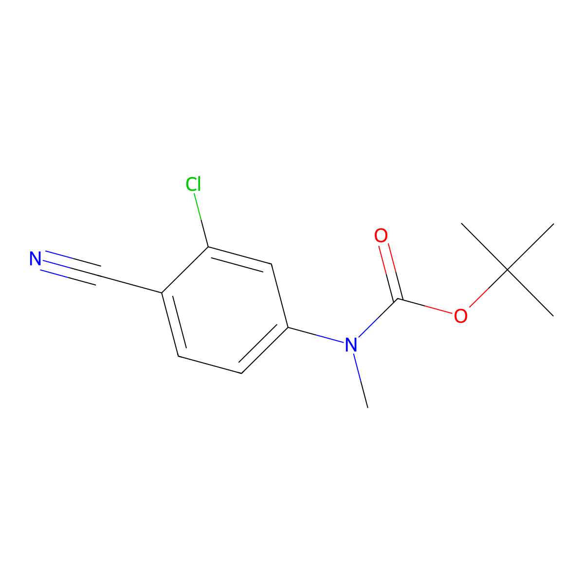 tert-butyl N-(3-chloro-4-cyanophenyl)-N-methylcarbamate molecular structure, CAS 2680859-62-3