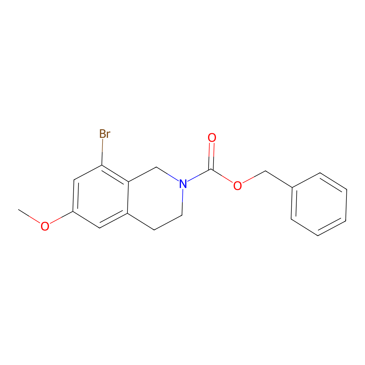 Benzyl 8-bromo-6-methoxy-1,2,3,4-tetrahydroisoquinoline-2-carboxylate molecular structure, CAS 2680859-67-8