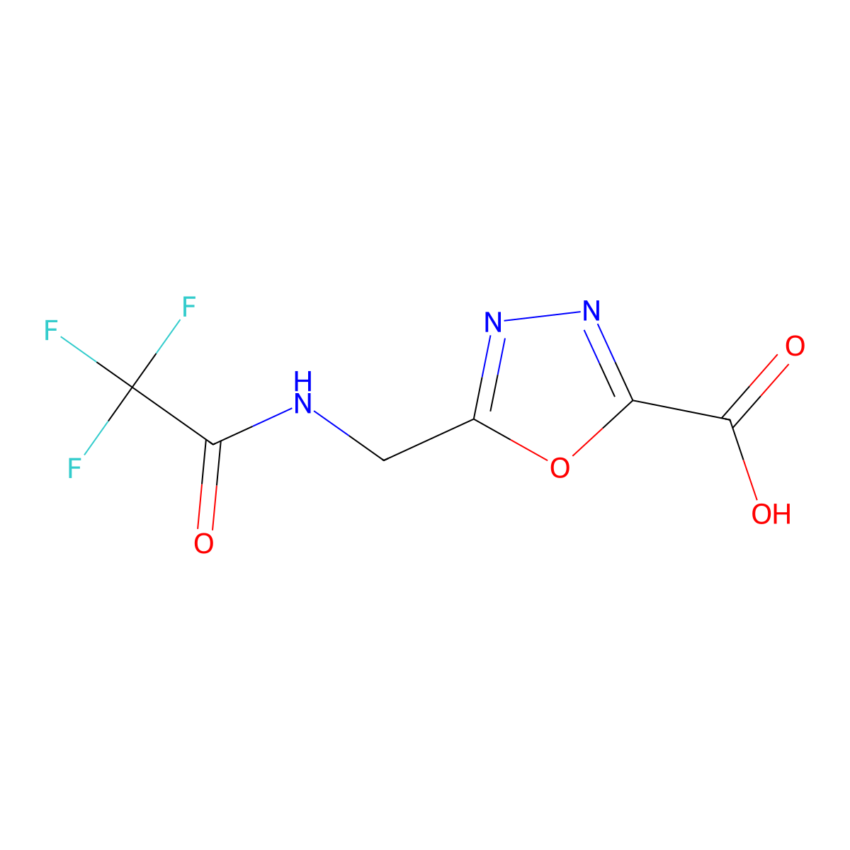 5-[(2,2,2-Trifluoroacetamido)methyl]-1,3,4-oxadiazole-2-carboxylic acid molecular structure, CAS 2680859-71-4
