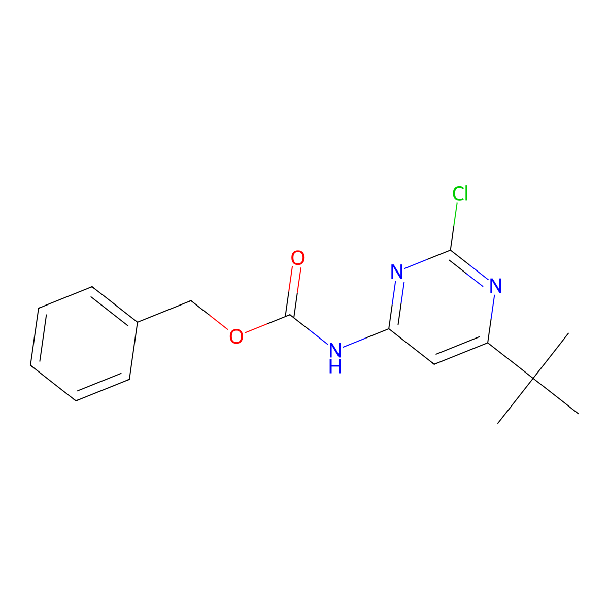 benzyl N-(6-tert-butyl-2-chloropyrimidin-4-yl)carbamate molecular structure, CAS 2680859-72-5