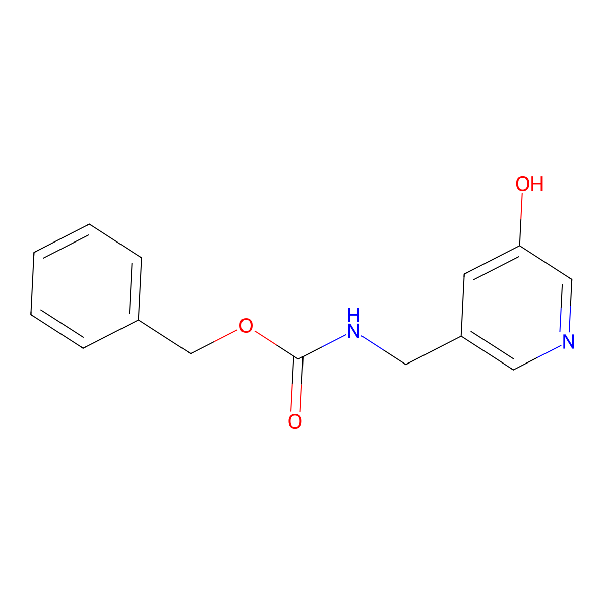 benzyl N-[(5-hydroxypyridin-3-yl)methyl]carbamate molecular structure, CAS 2680859-75-8