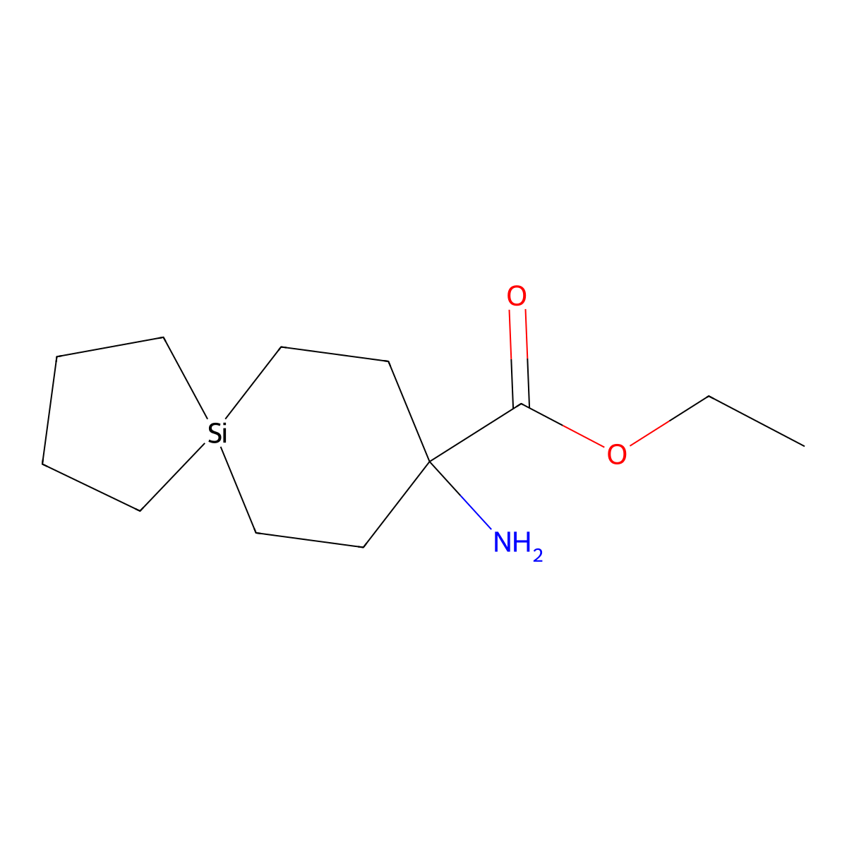 Ethyl 8-amino-5-silaspiro[4.5]decane-8-carboxylate molecular structure, CAS 2680859-78-1