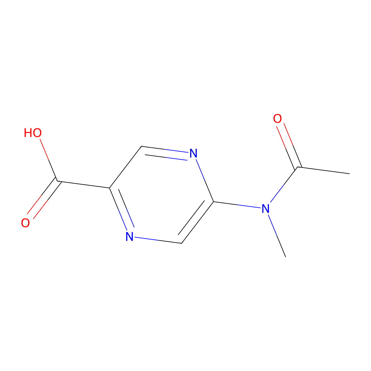 5-(N-methylacetamido)pyrazine-2-carboxylic acid molecular structure, CAS 2680859-82-7