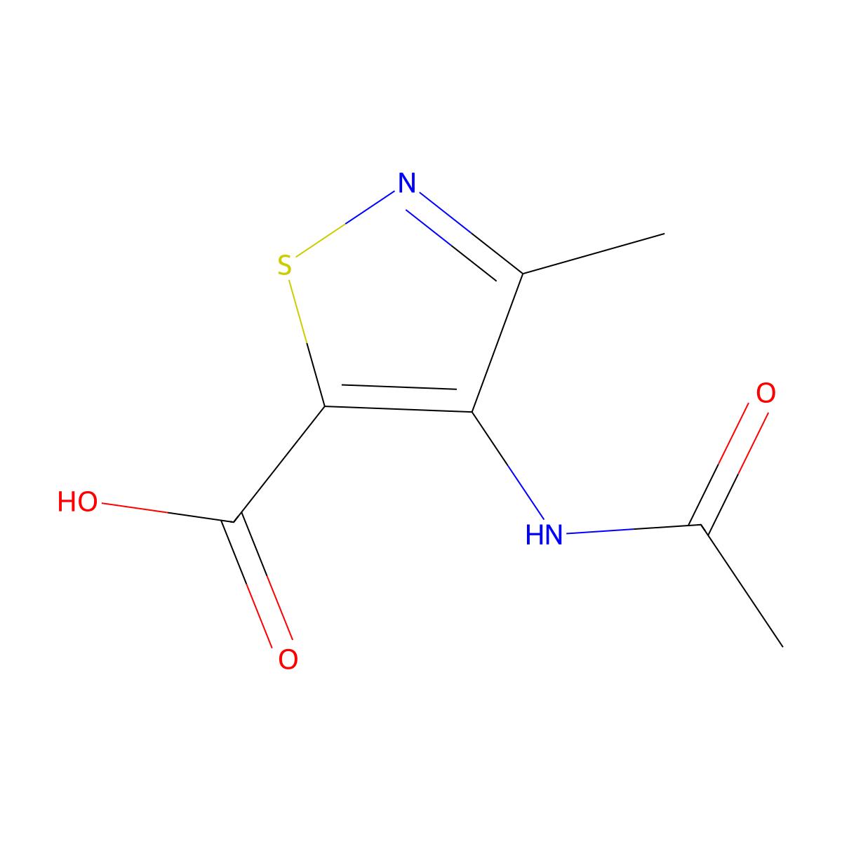 4-Acetamido-3-methyl-1,2-thiazole-5-carboxylic acid molecular structure, CAS 2680860-11-9