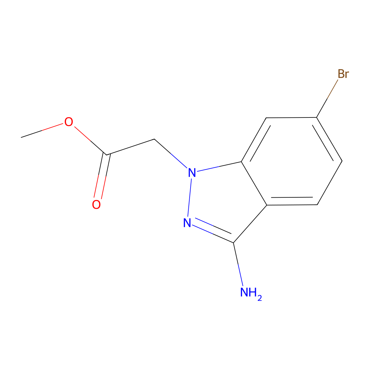 methyl 2-(3-amino-6-bromo-1H-indazol-1-yl)acetate molecular structure, CAS 2680860-13-1