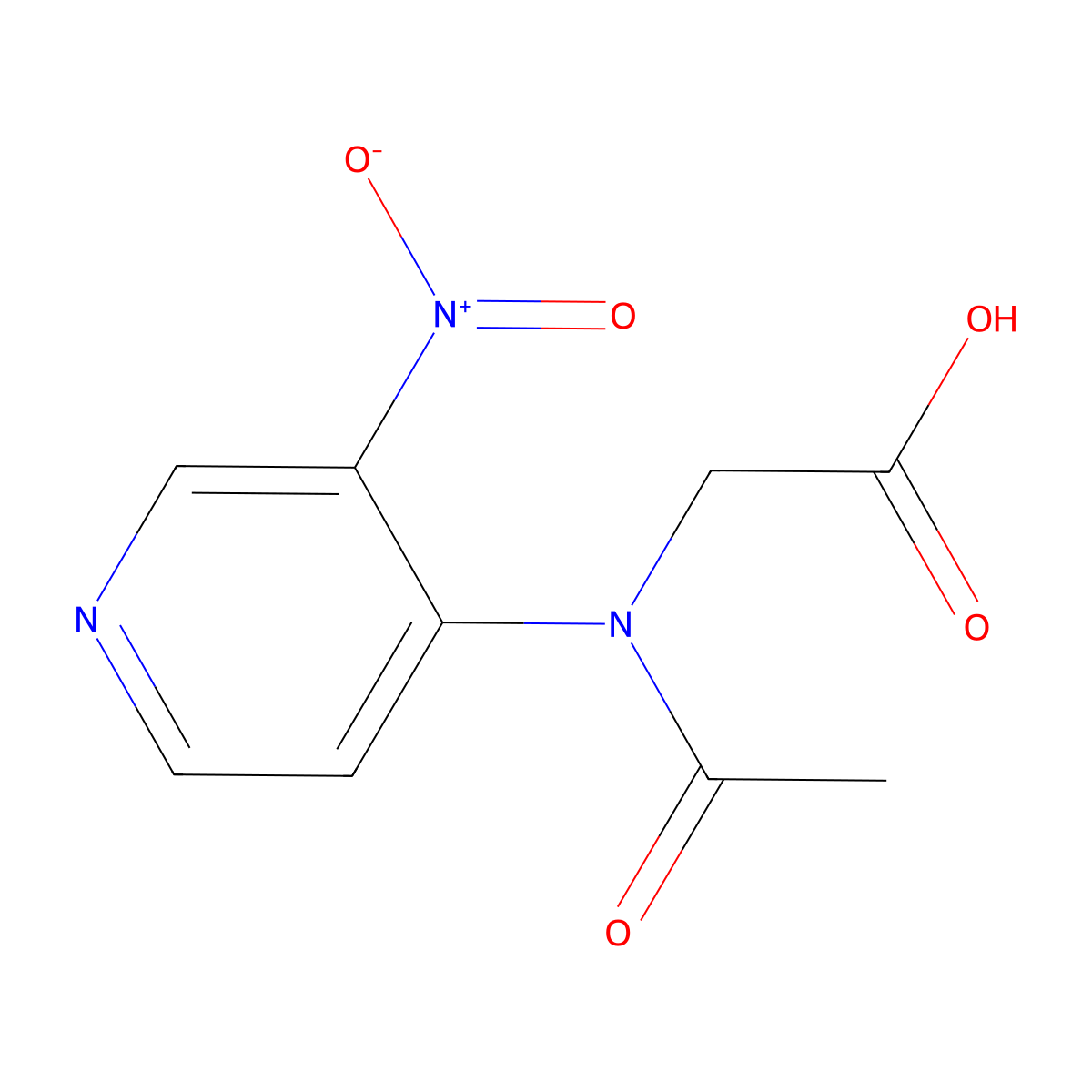 2-[N-(3-nitropyridin-4-yl)acetamido]acetic acid molecular structure, CAS 2680860-16-4