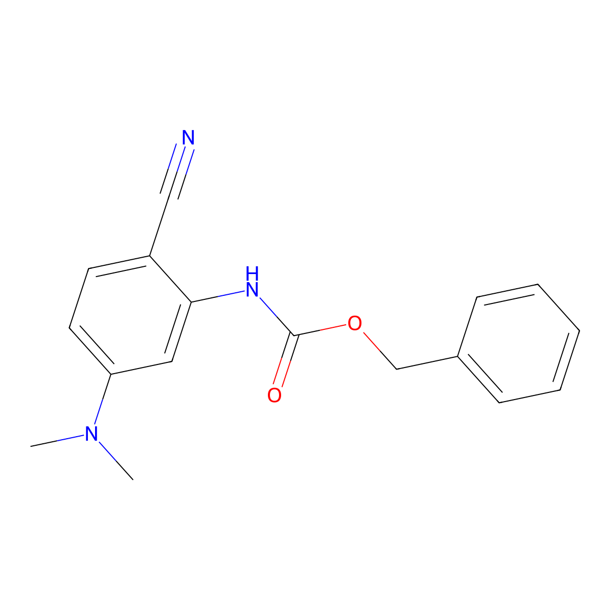 benzyl N-[2-cyano-5-(dimethylamino)phenyl]carbamate molecular structure, CAS 2680860-25-5