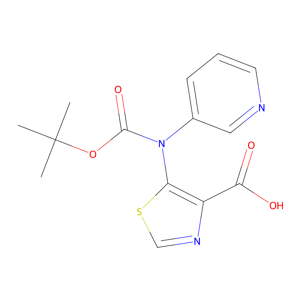 5-{[(Tert-butoxy)carbonyl](pyridin-3-yl)amino}-1,3-thiazole-4-carboxylic acid molecular structure, CAS 2680860-28-8