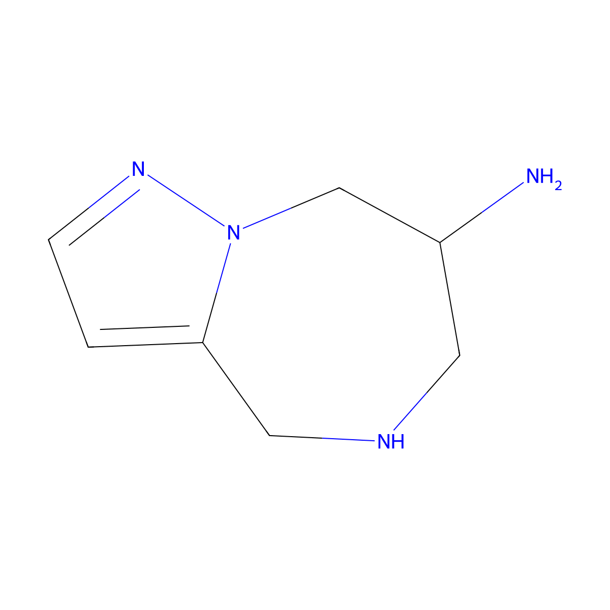 4H,5H,6H,7H,8H-pyrazolo[1,5-a][1,4]diazepin-7-amine molecular structure, CAS 2680860-37-9