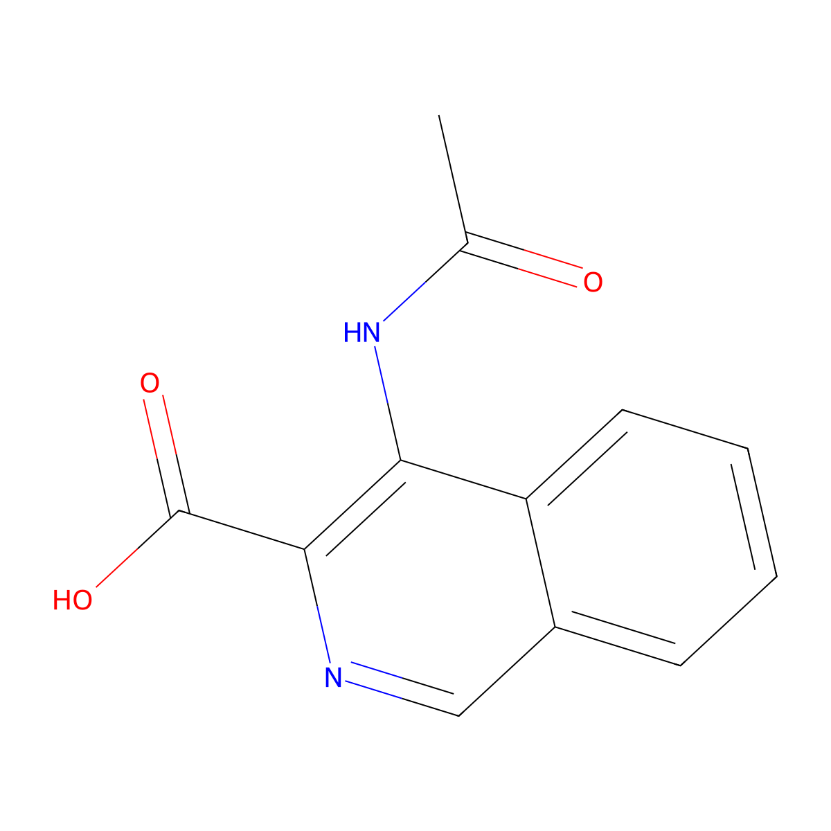 4-Acetamidoisoquinoline-3-carboxylic acid molecular structure, CAS 2680860-39-1