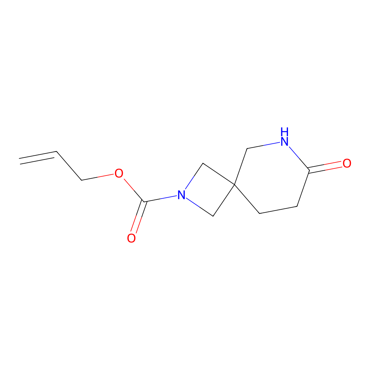 Prop-2-en-1-yl 7-oxo-2,6-diazaspiro[3.5]nonane-2-carboxylate molecular structure, CAS 2680860-42-6