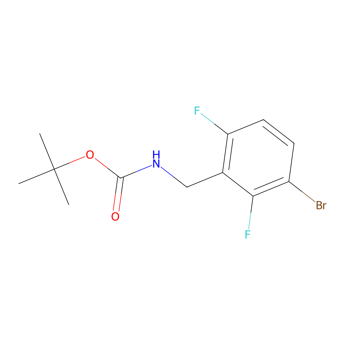 tert-butyl N-[(3-bromo-2,6-difluorophenyl)methyl]carbamate molecular structure, CAS 2680860-43-7