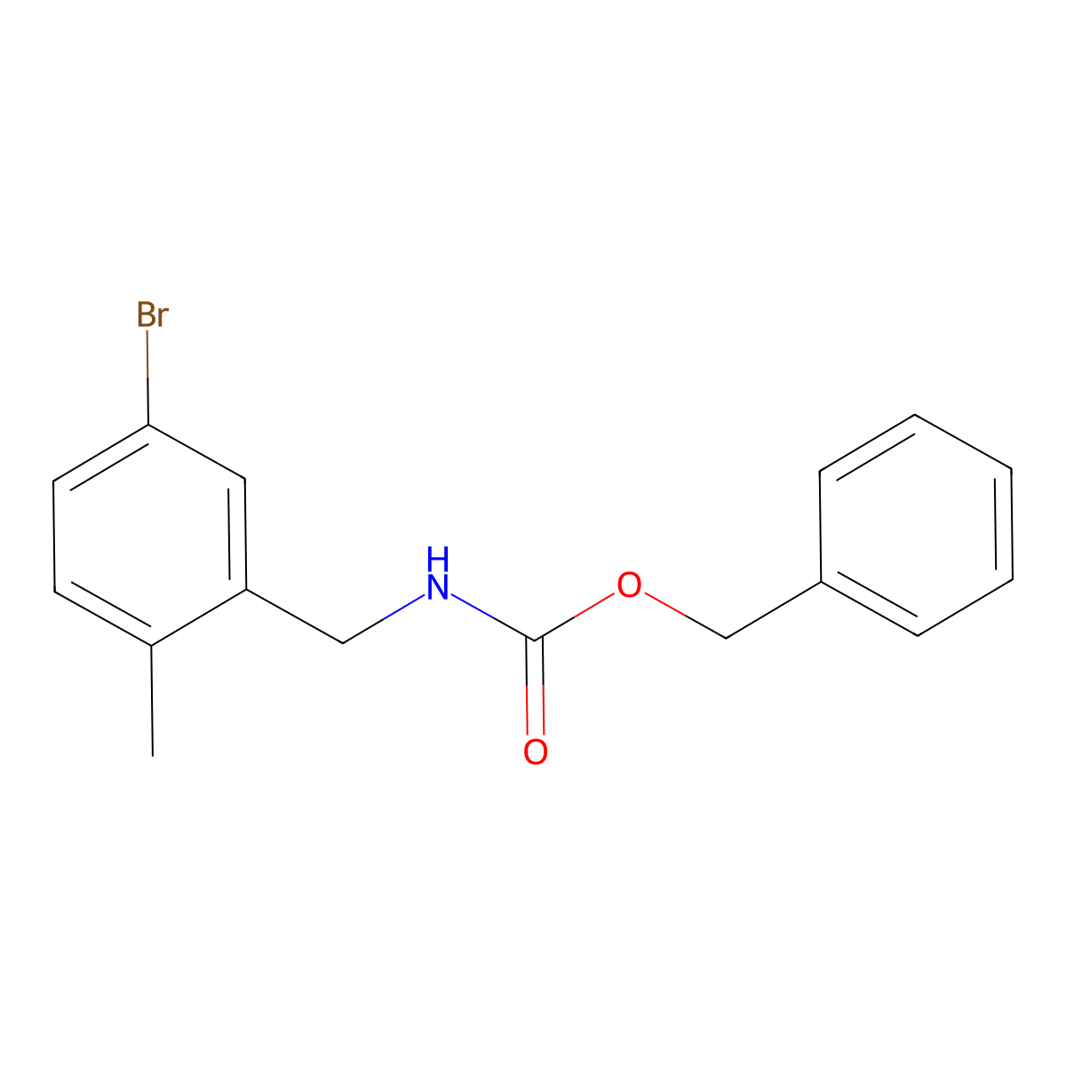 benzyl N-[(5-bromo-2-methylphenyl)methyl]carbamate molecular structure, CAS 2680860-49-3