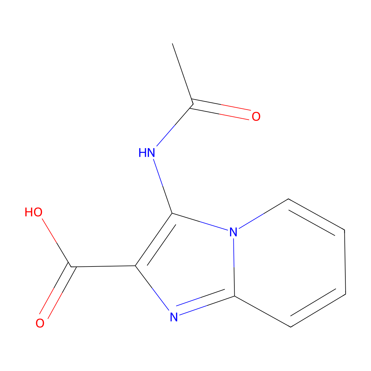 3-Acetamidoimidazo[1,2-a]pyridine-2-carboxylic acid molecular structure, CAS 2680860-53-9