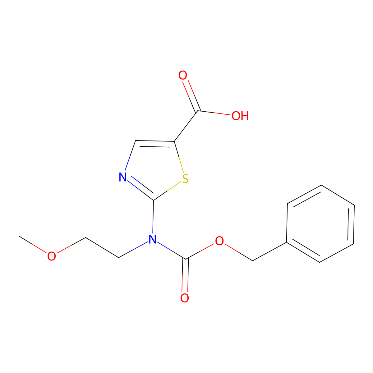2-{[(Benzyloxy)carbonyl](2-methoxyethyl)amino}-1,3-thiazole-5-carboxylic acid molecular structure, CAS 2680860-60-8