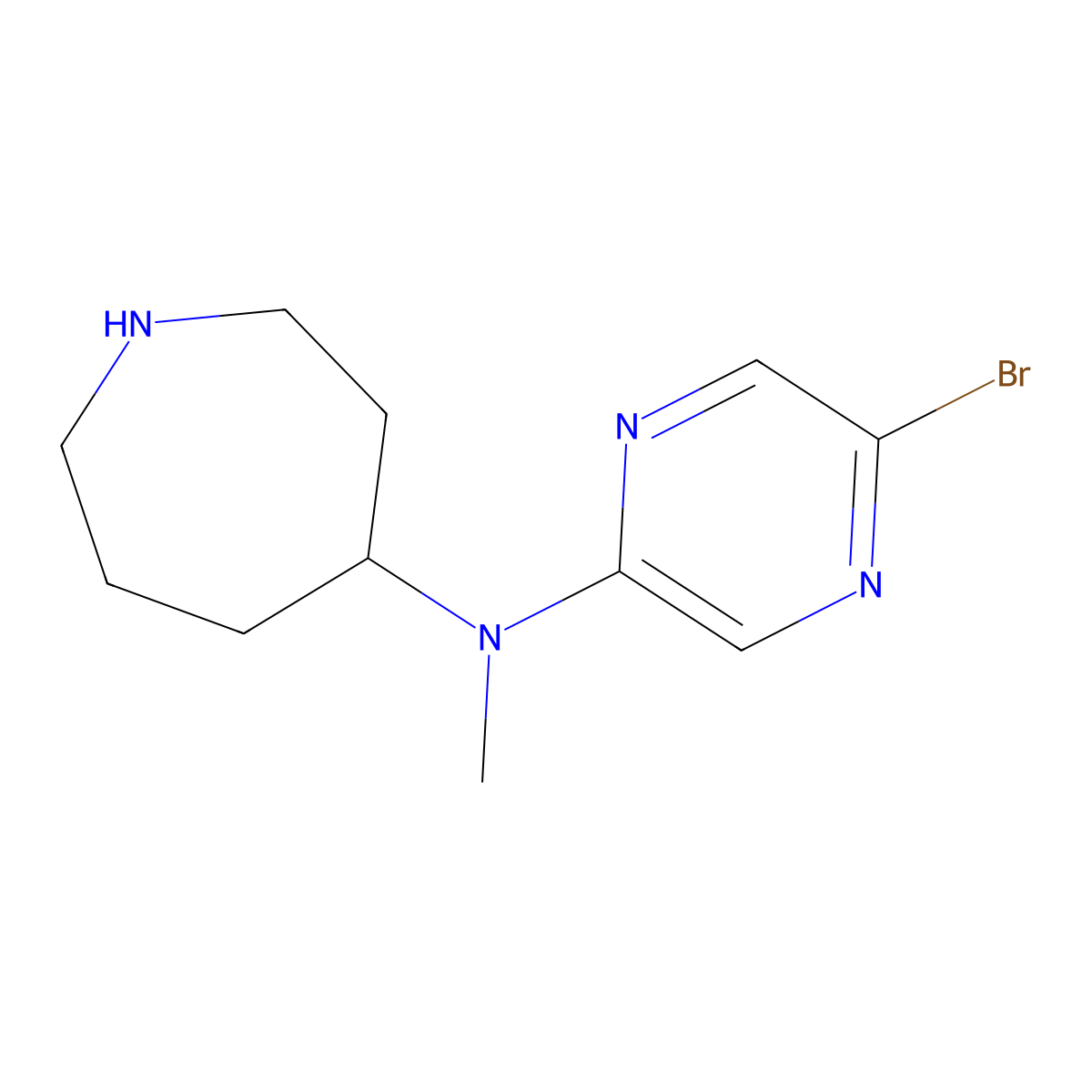 N-(5-bromopyrazin-2-yl)-N-methylazepan-4-amine molecular structure, CAS 2680860-66-4