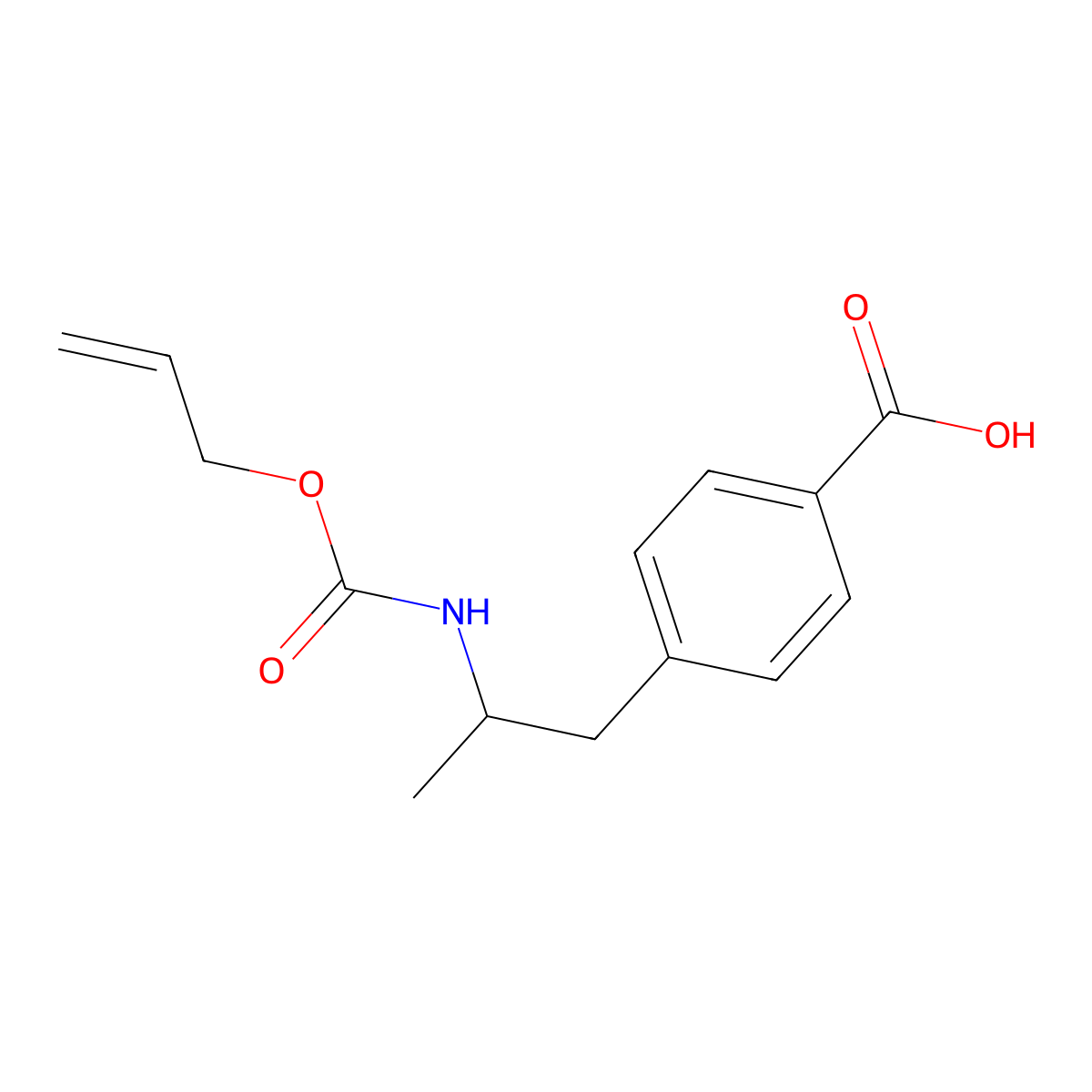 4-(2-{[(Prop-2-en-1-yloxy)carbonyl]amino}propyl)benzoic acid molecular structure, CAS 2680860-74-4