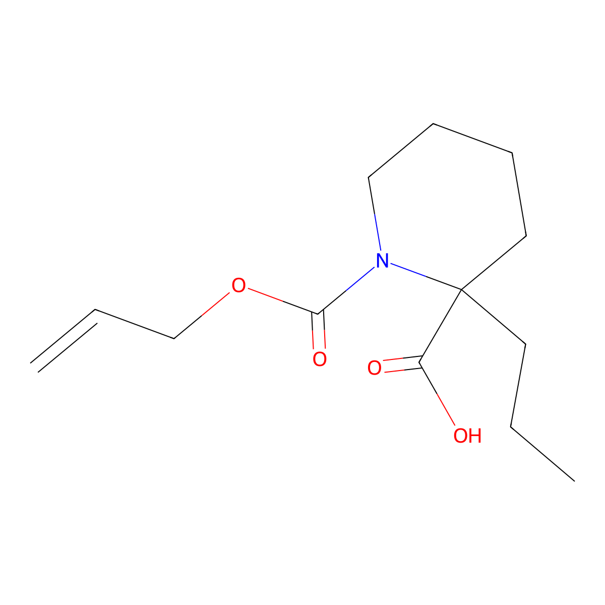 1-[(Prop-2-en-1-yloxy)carbonyl]-2-propylpiperidine-2-carboxylic acid molecular structure, CAS 2680860-75-5