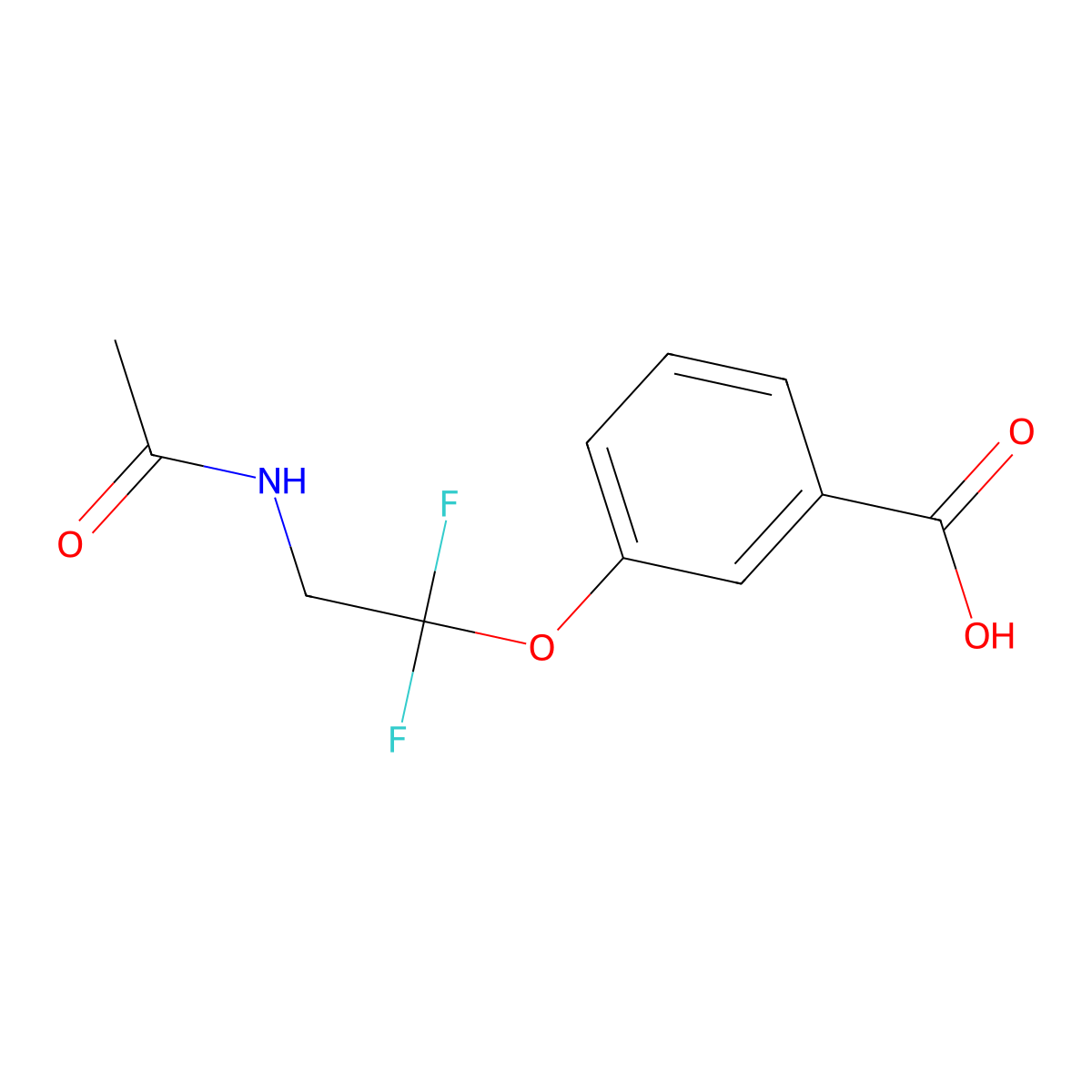 3-(2-Acetamido-1,1-difluoroethoxy)benzoic acid molecular structure, CAS 2680860-77-7