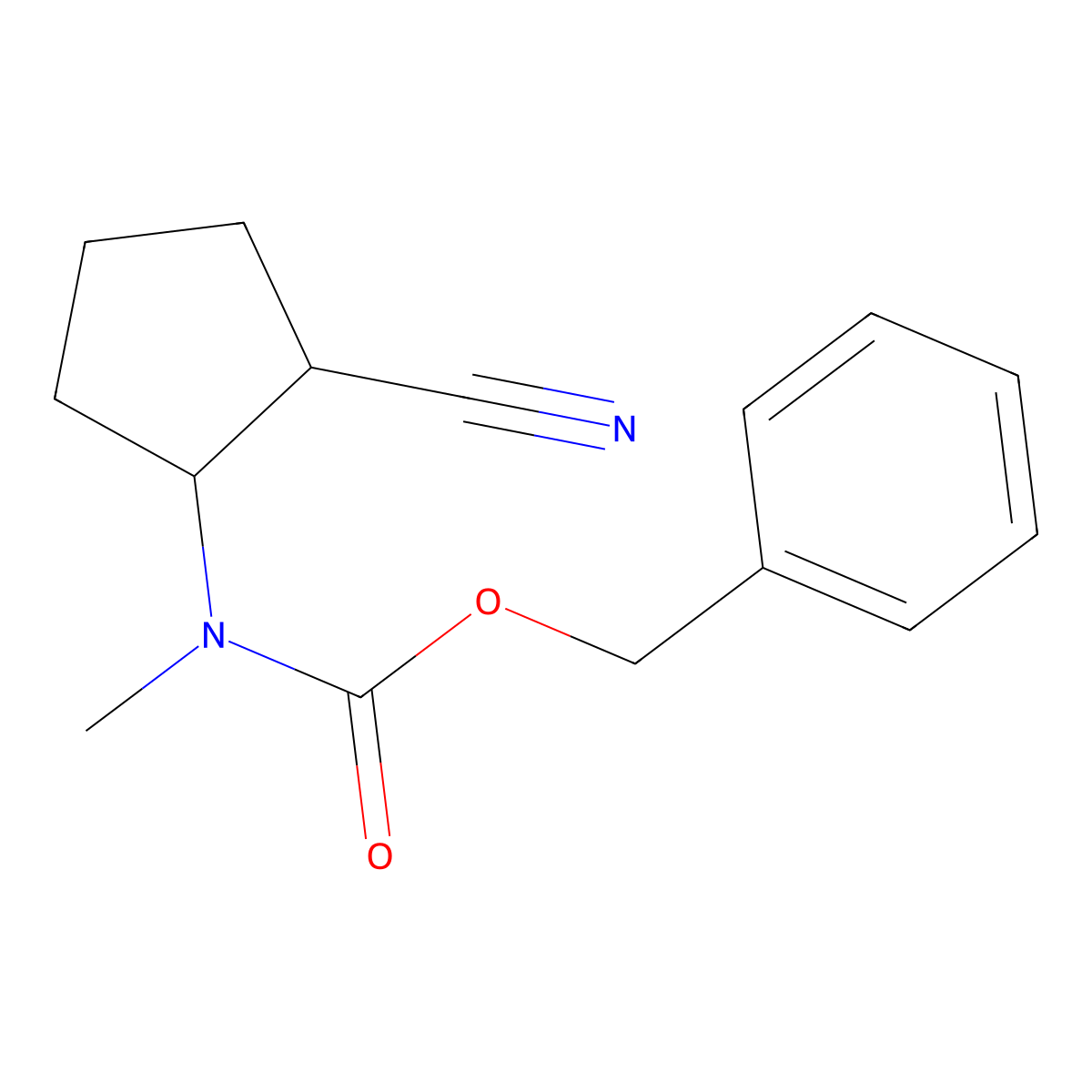 benzyl N-(2-cyanocyclopentyl)-N-methylcarbamate molecular structure, CAS 2680860-79-9