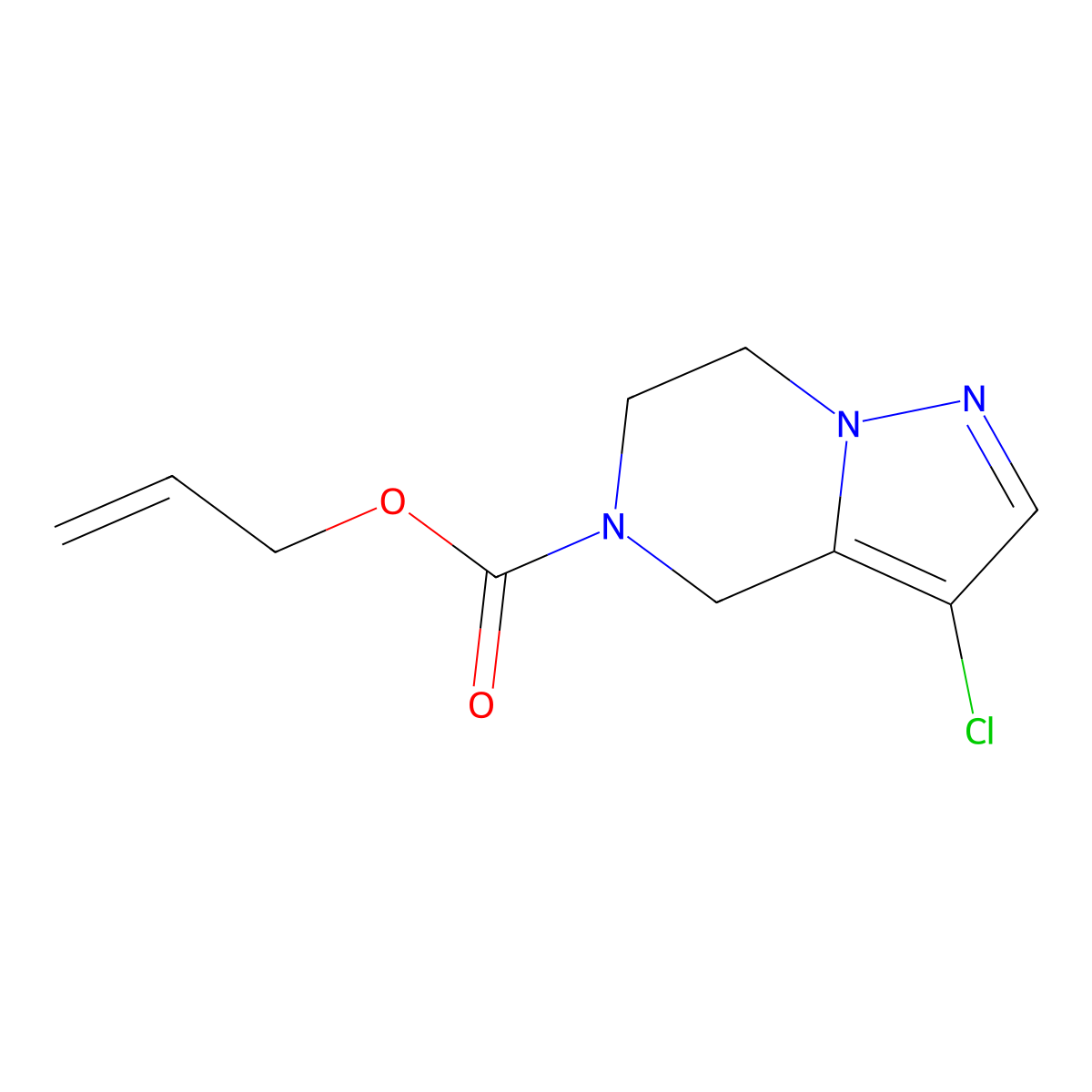 prop-2-en-1-yl 3-chloro-4H,5H,6H,7H-pyrazolo[1,5-a]pyrazine-5-carboxylate molecular structure, CAS 2680860-81-3