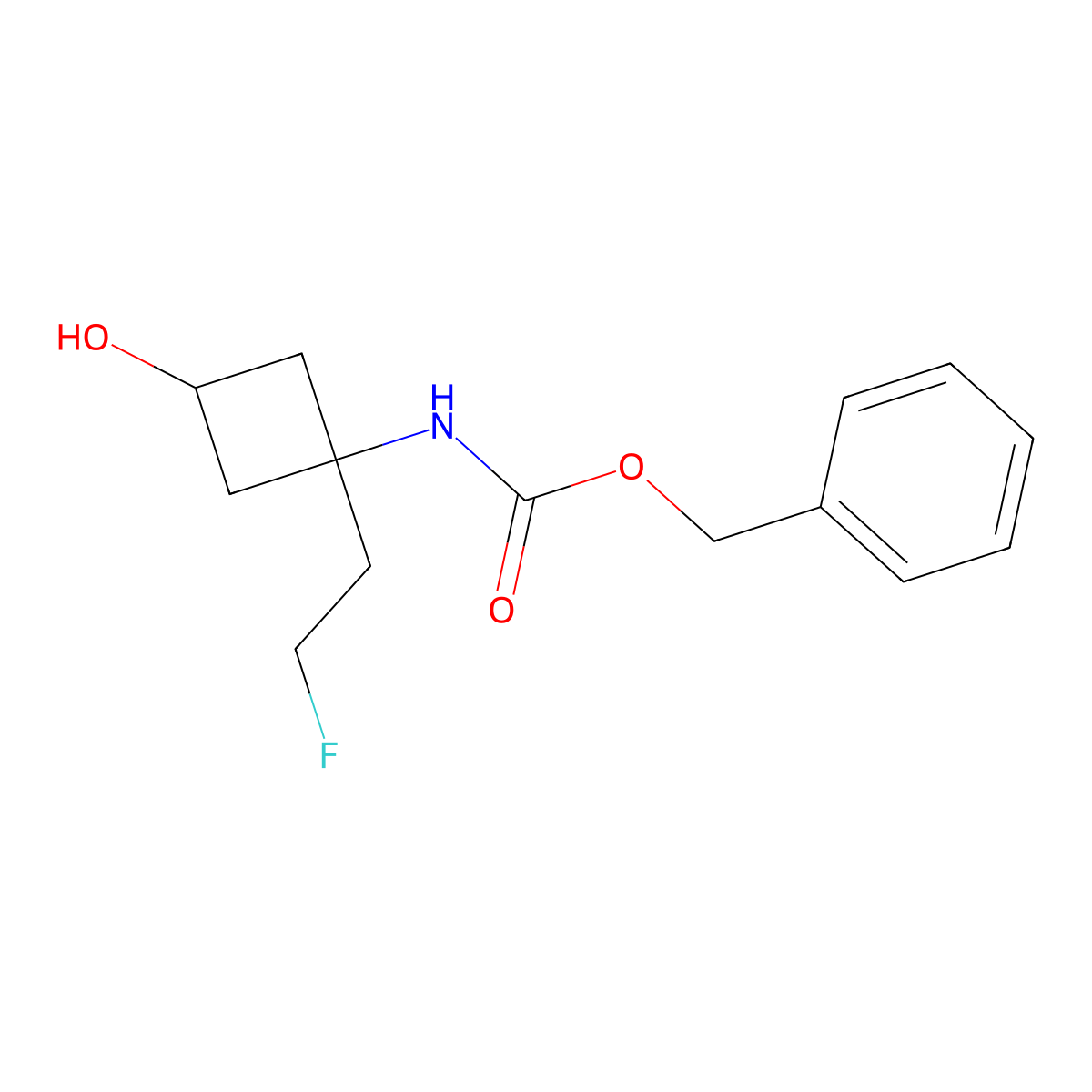 benzyl N-[1-(2-fluoroethyl)-3-hydroxycyclobutyl]carbamate molecular structure, CAS 2680860-83-5