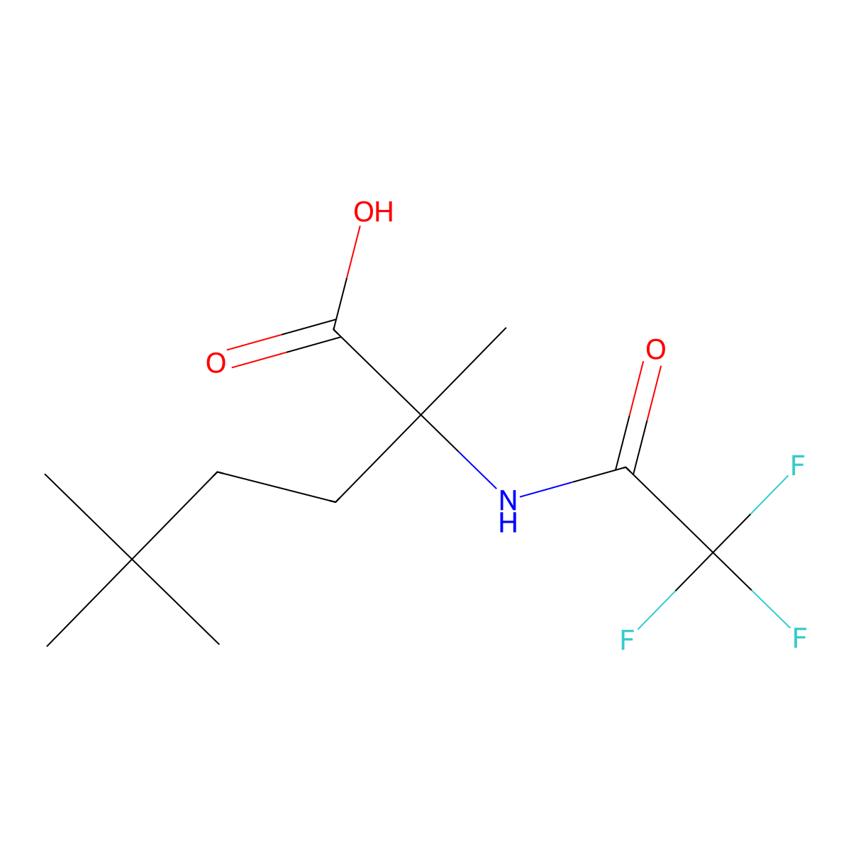 2,5,5-Trimethyl-2-(trifluoroacetamido)hexanoic acid molecular structure, CAS 2680860-88-0