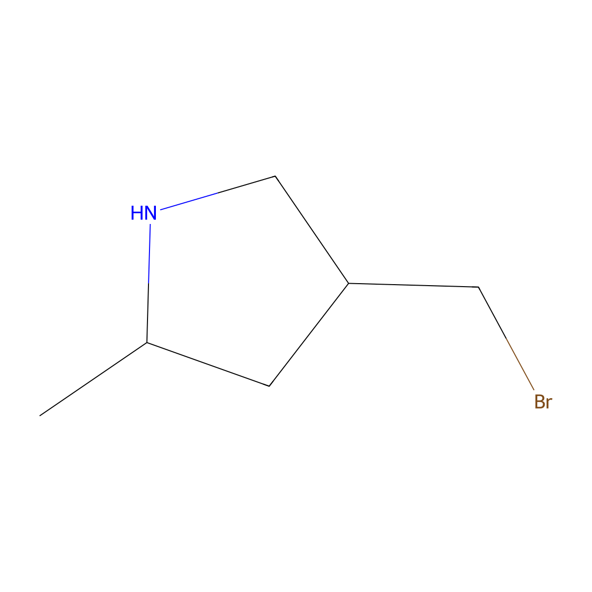 4-(Bromomethyl)-2-methylpyrrolidine molecular structure, CAS 2680860-90-4