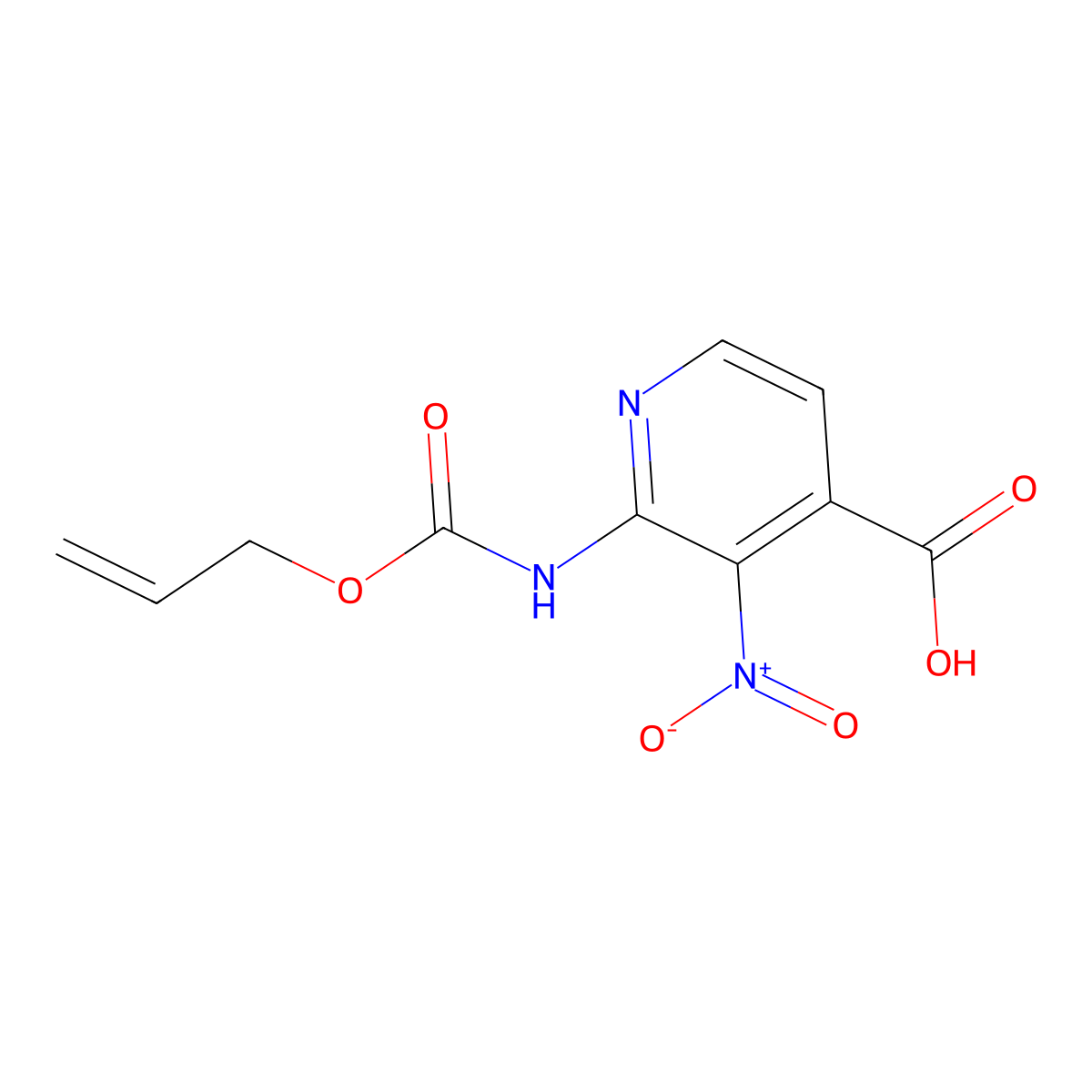 3-Nitro-2-{[(prop-2-en-1-yloxy)carbonyl]amino}pyridine-4-carboxylic acid molecular structure, CAS 2680860-95-9