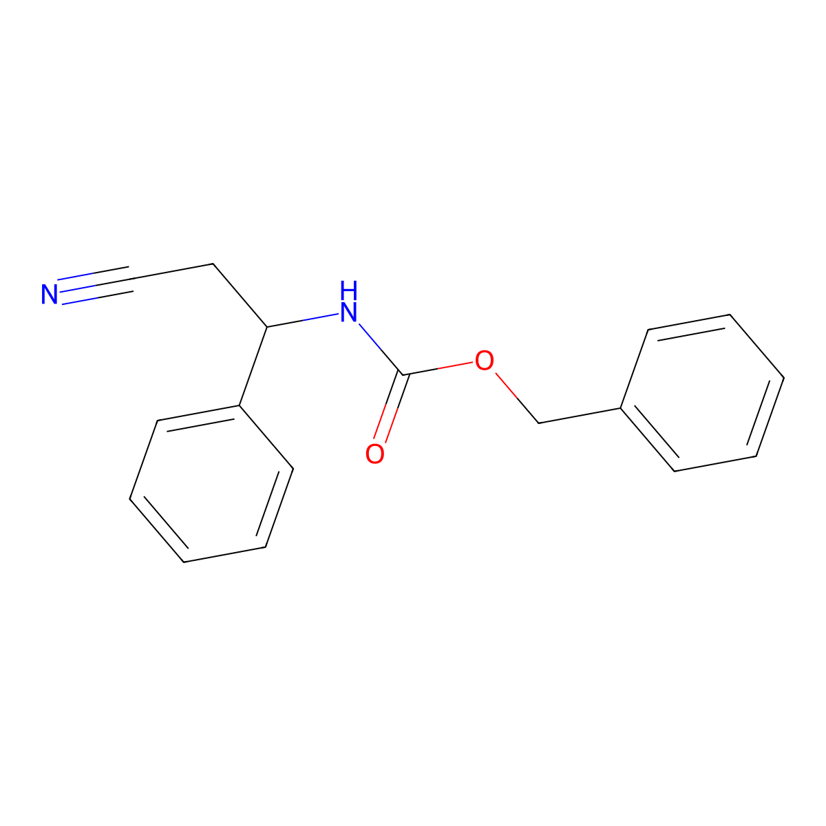 benzyl N-(2-cyano-1-phenylethyl)carbamate molecular structure, CAS 2680860-96-0