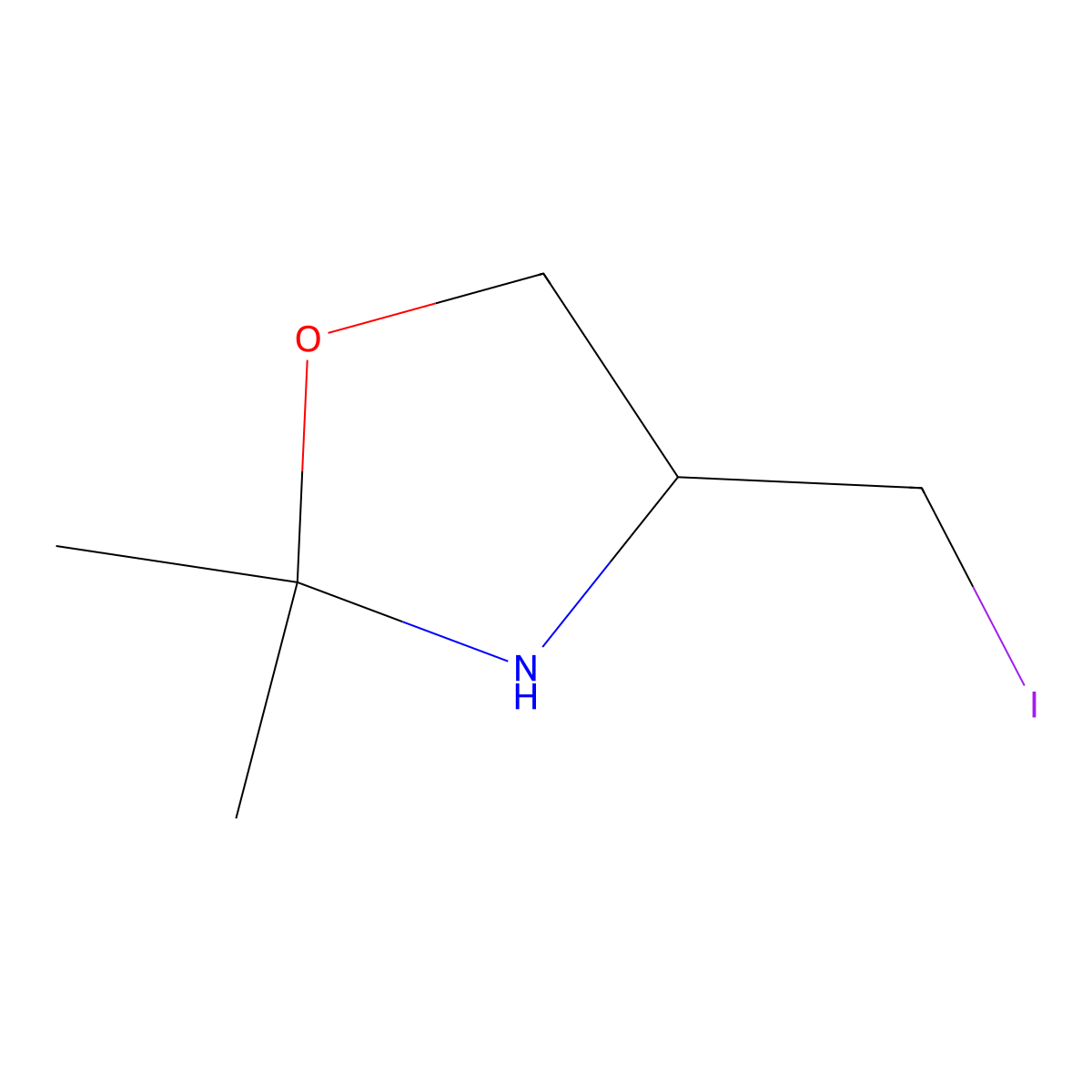 4-(Iodomethyl)-2,2-dimethyl-1,3-oxazolidine molecular structure, CAS 2680860-98-2