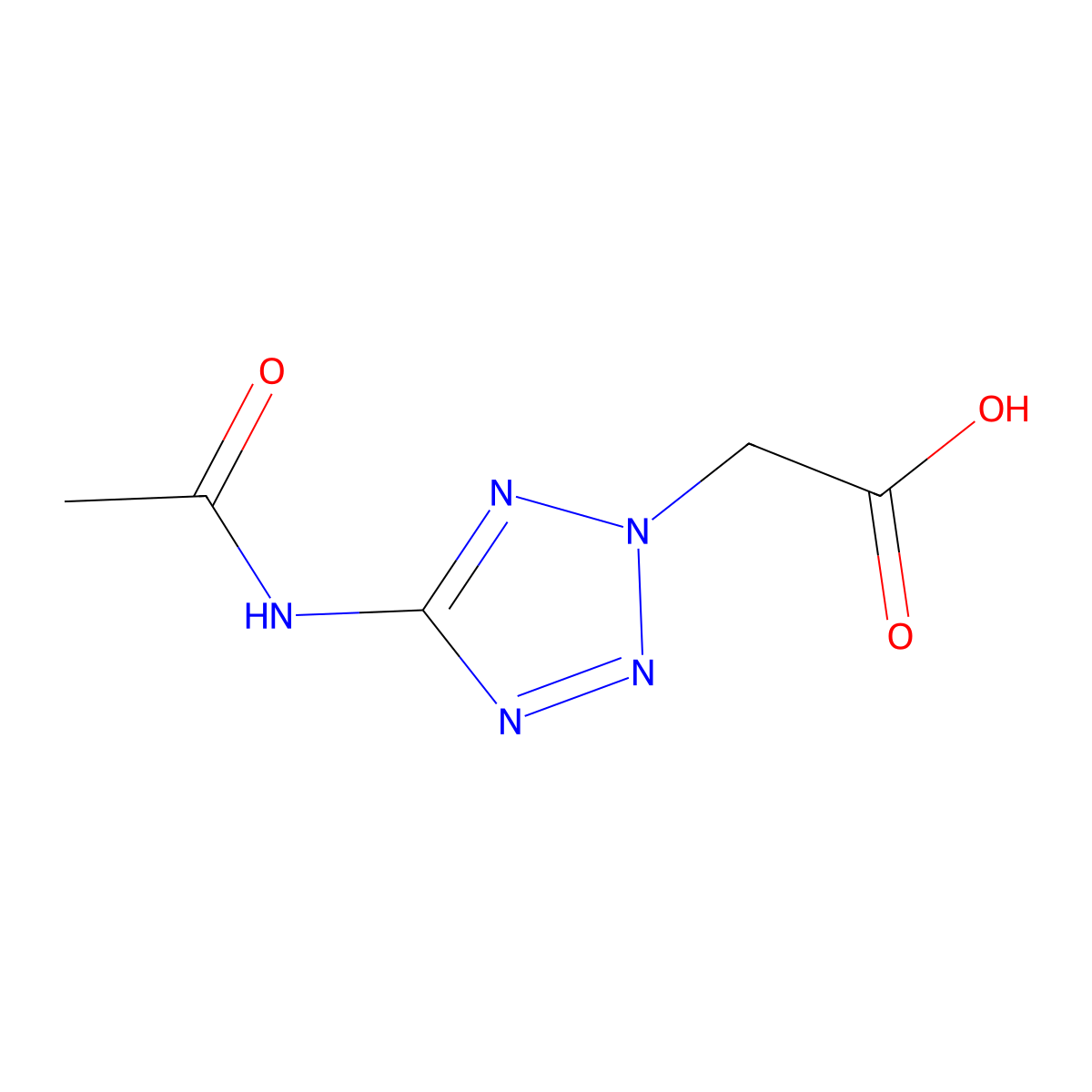 2-(5-acetamido-2H-1,2,3,4-tetrazol-2-yl)acetic acid molecular structure, CAS 2680860-99-3
