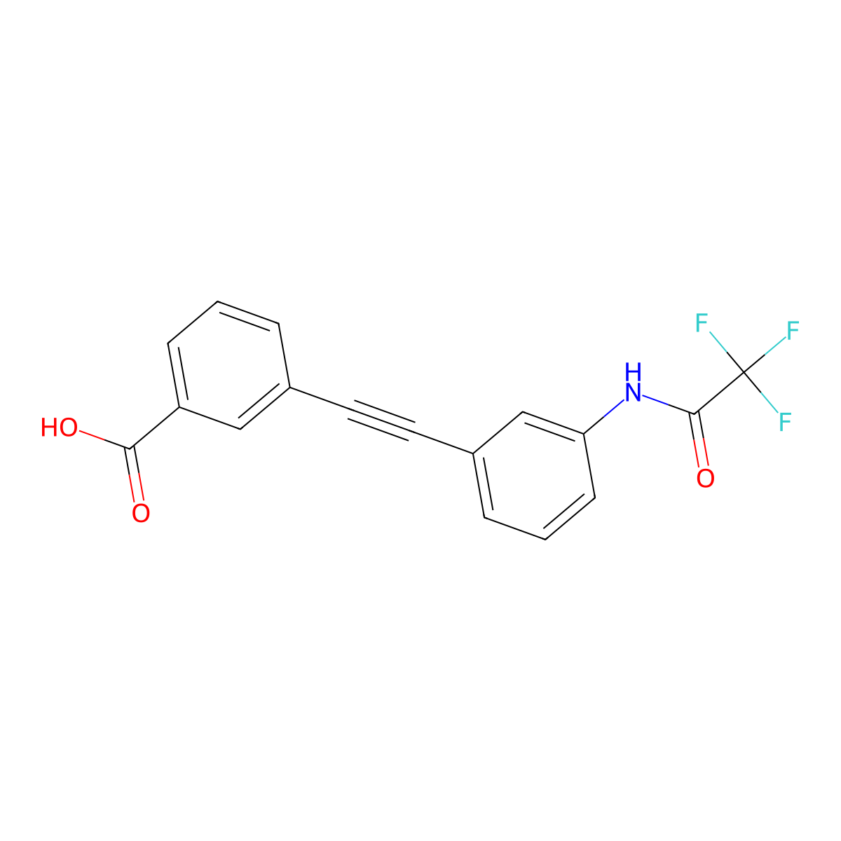 3-{2-[3-(2,2,2-Trifluoroacetamido)phenyl]ethynyl}benzoic acid molecular structure, CAS 2680861-06-5