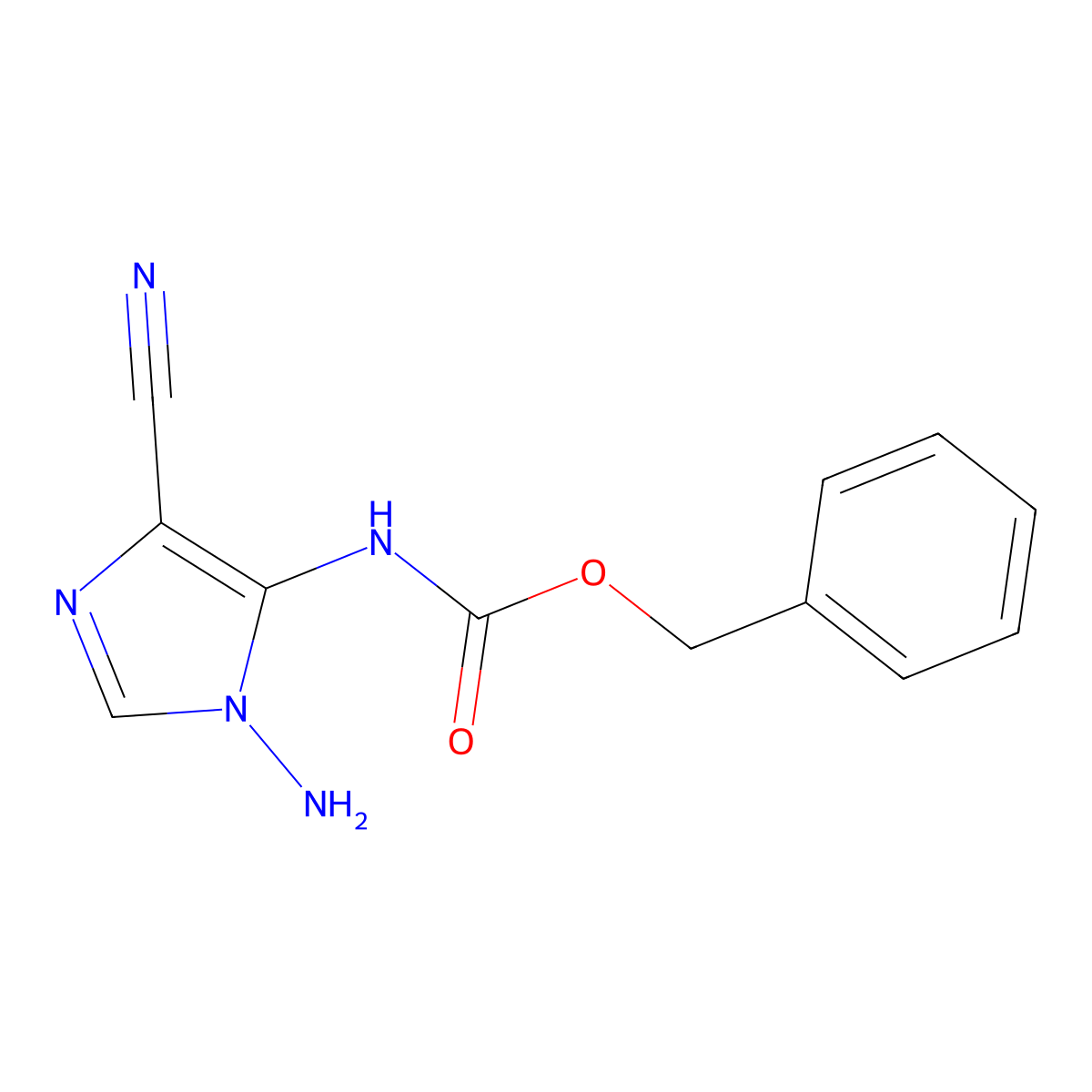 benzyl N-(1-amino-4-cyano-1H-imidazol-5-yl)carbamate molecular structure, CAS 2680861-11-2