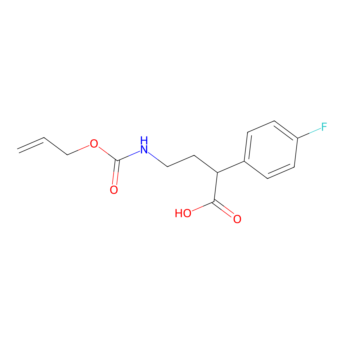 2-(4-Fluorophenyl)-4-{[(prop-2-en-1-yloxy)carbonyl]amino}butanoic acid molecular structure, CAS 2680861-15-6