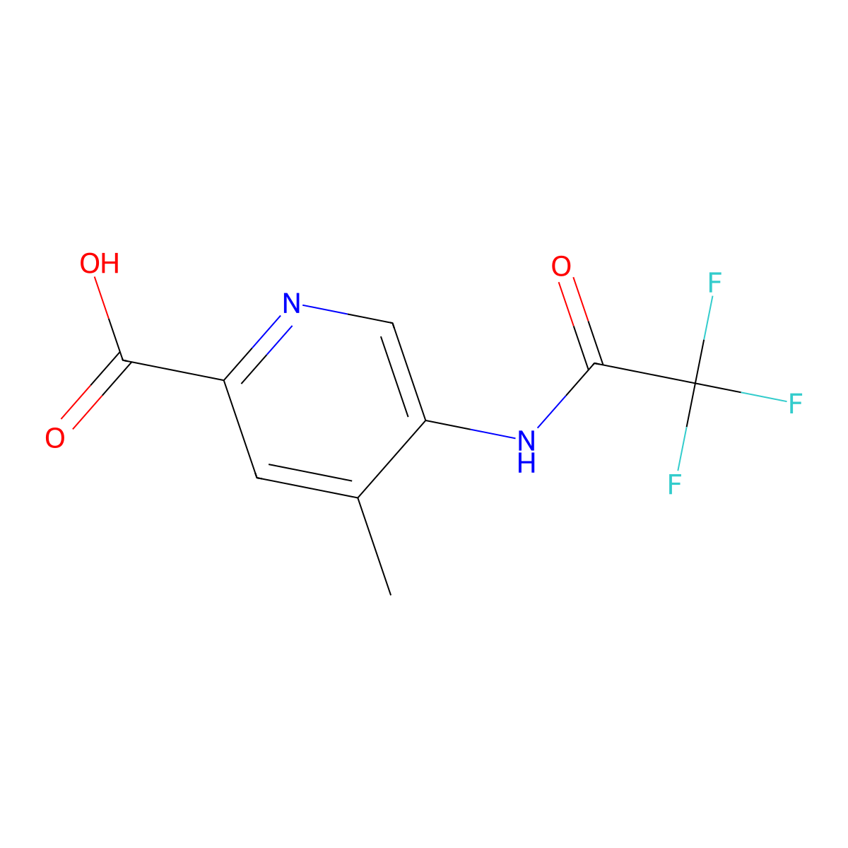 4-Methyl-5-(2,2,2-trifluoroacetamido)pyridine-2-carboxylic acid molecular structure, CAS 2680861-18-9