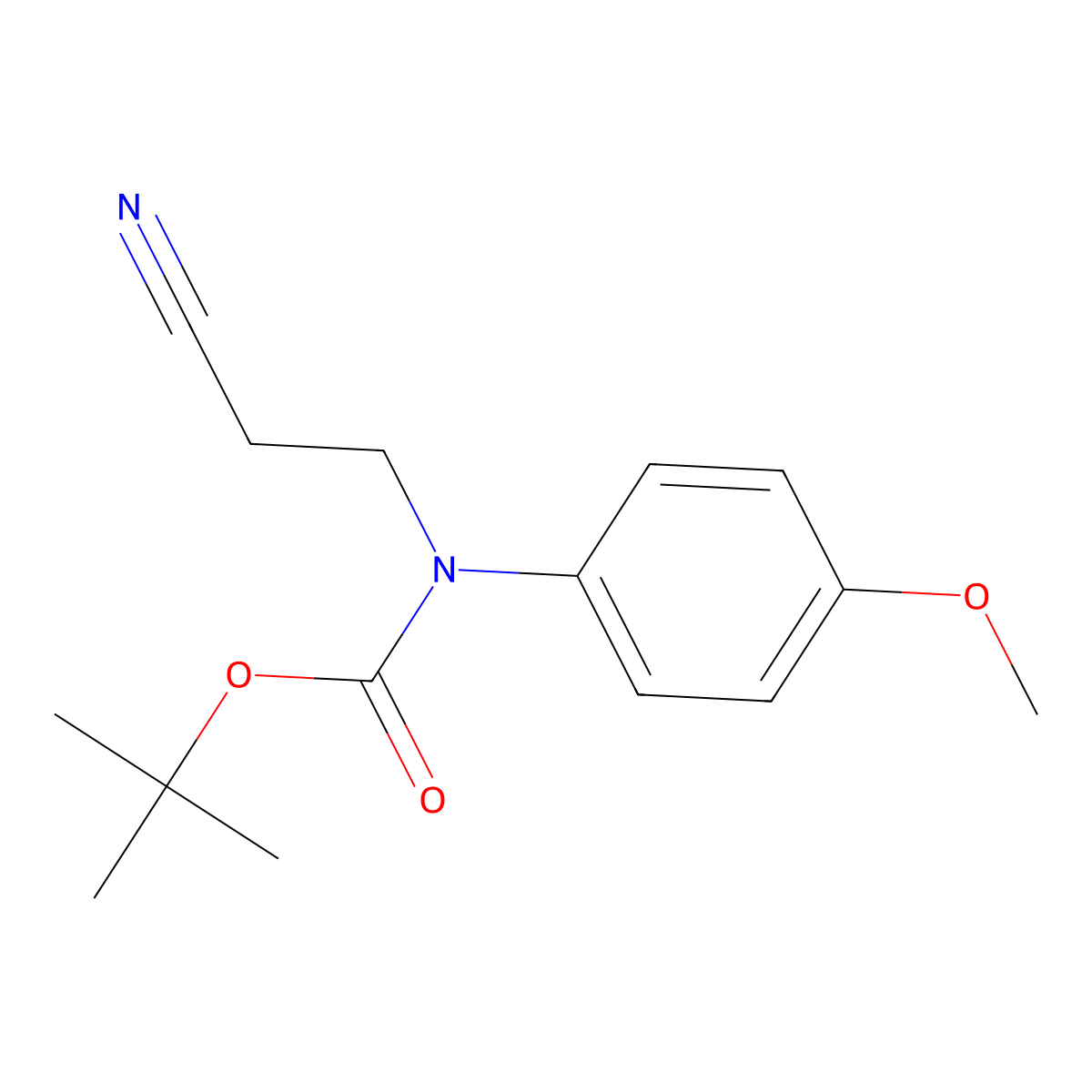 tert-butyl N-(2-cyanoethyl)-N-(4-methoxyphenyl)carbamate molecular structure, CAS 2680861-38-3