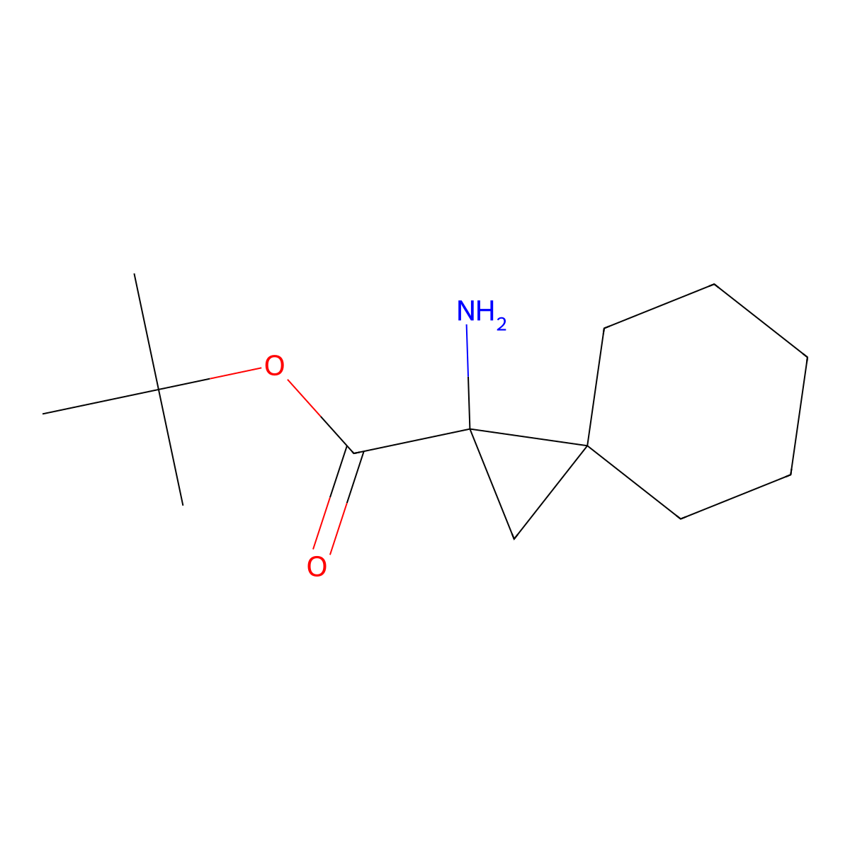 Tert-butyl 1-aminospiro[2.5]octane-1-carboxylate molecular structure, CAS 2680861-46-3