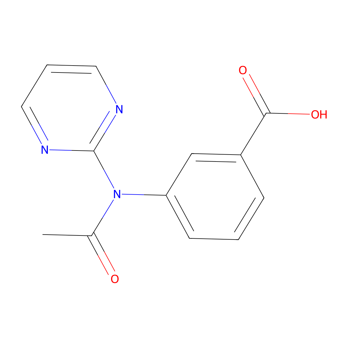 3-[N-(pyrimidin-2-yl)acetamido]benzoic acid molecular structure, CAS 2680861-49-6